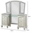 thumbnail image 5 of 60 Inches 6 Drawer Vanity Desk with Tri Fold Mirror, Silver, 5 of 5