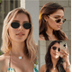 thumbnail image 2 of 3pz Gafas Sol Retro Modelo Negro, 2 of 4