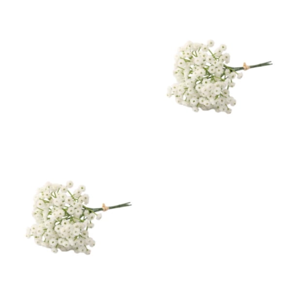 Toystoory Flores artificiales Aliento Ramo de flores Ramos de cena Accesorios de tiro para manualidades Decoración de bodas Blanco Blanco 2Conjunto
