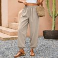 thumbnail image 6 of Yifymode Women Barrel Pants Wide Leg Palazzo Summer Baggy Harem Boho Casual Trousers with Pockets Beach Vacation,Khaki S, 6 of 6