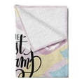 thumbnail image 2 of Dream Soft Flannel Fleece Throw Blanket, Best Dreams Happen When You are Awake Colorful Aquarelle Paint Smear Background, Cozy Plush for Indoor and Outdoor Use, 60" x 80", Multicolor, by Ambesonne, 2 of 5