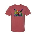 thumbnail image 2 of Wild Bobby, Colorful Neon Owl Animal Lover Men's Graphic T-Shirt, Vintage Heather Red, 2XL, 2 of 3