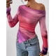 thumbnail image 5 of Blusa PRETTYGARDEN Mujer Hombros Descubiertos Y2K Tie Dye de Malla, 5 of 9