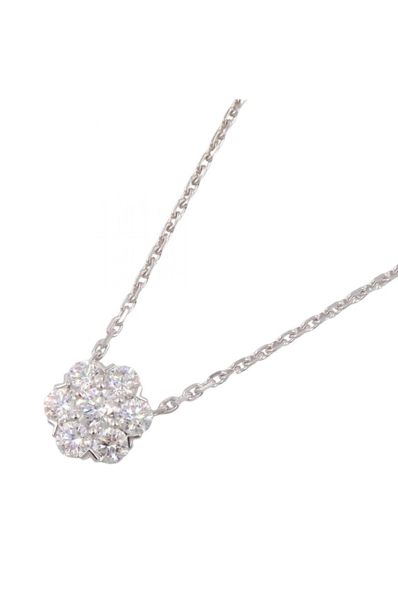 Pre-Owned Van Cleef & Arpels Fleurette Diamond Necklace in 18K White Gold (Silver or... (Good)