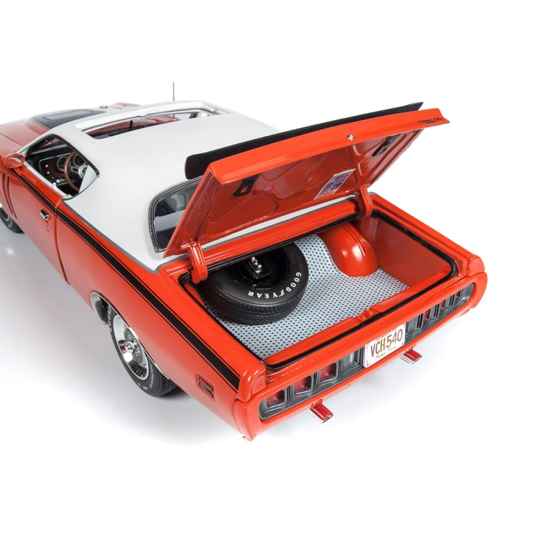 1971 Dodge Charger R/T with Sunroof Orange and White Top