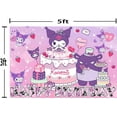 thumbnail image 2 of 5 X3ft Kuromi Cartoon Birthday Party Decorations Supplies, Masks Party Photography Backdrop Photo Decor Banner, Kids Boys Baby Shower Photography Backdrop, 2 of 5