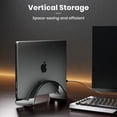 thumbnail image 2 of Soporte vertical para computadora portátil Yikola, organizador acrílico que ahorra espacio, 2 of 7