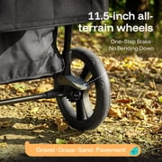 HARPPA Foldable Wagon Stroller for 2 Toddlers with Pull & Push Handle, Canopy, 32.9lbs, Black