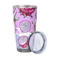 thumbnail image 2 of Goofa Dragon Fruit for 20 oz Skinny Tumbler Stainless Steel Coffee Mug Slim Vacuum Insulated Travel Cup Car Cup-Straw Three-piece Set, 2 of 8