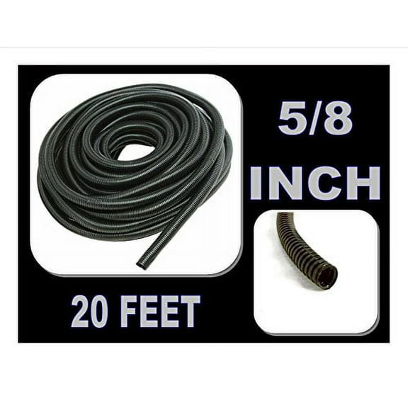 American Terminal  20 FT 58 INCH Split Loom Tubing Wire Conduit Hose Cover Auto Home Marine Black