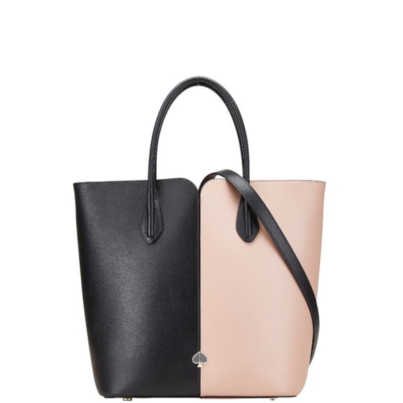 Pre-Owned Kate Spade logo handbag/shoulder bag, 2-way, black and pink leather, women's.