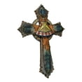 thumbnail image 5 of Southwestern Indian Feathers Teepee Sacred Eagle Faux Wooden Rustic Wall Cross, 5 of 9