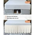 thumbnail image 7 of Cream Striped Wrap Around Bed Skirts for California King Bed 16" Drop,Bed Skirt with Adjustable Elastic Belt Dust Ruffle Bed Valance for Bedroom Modern Farmhouse Cream White Stripes Bed Frame Cover, 7 of 7
