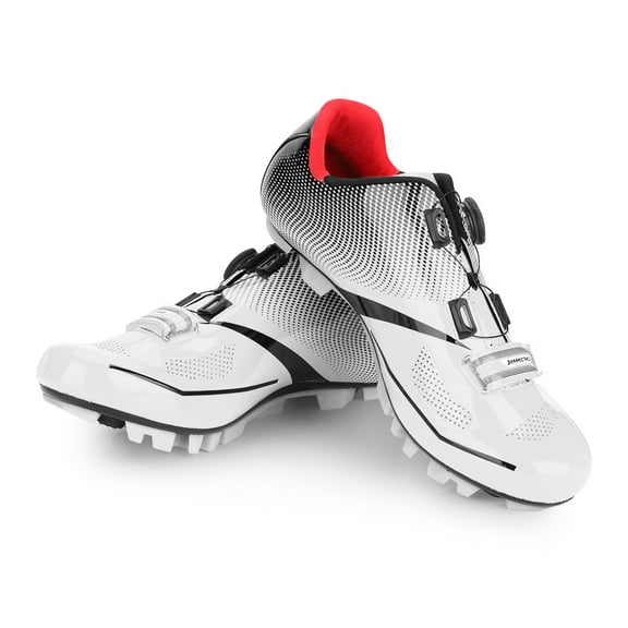 White Adult Mountain Bike Cycling Shoes, Size 43, Anti-Skid Design for Men, Breathable & Comfortable