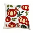 thumbnail image 2 of EWASWON Halloween Pumpkin Embroidered Throw Pillow Covers 18x18 Set 2, Soft Cotton Decorative Cushion Cases for Sofa, Machine Washable Fall Home Decor, 2 of 6