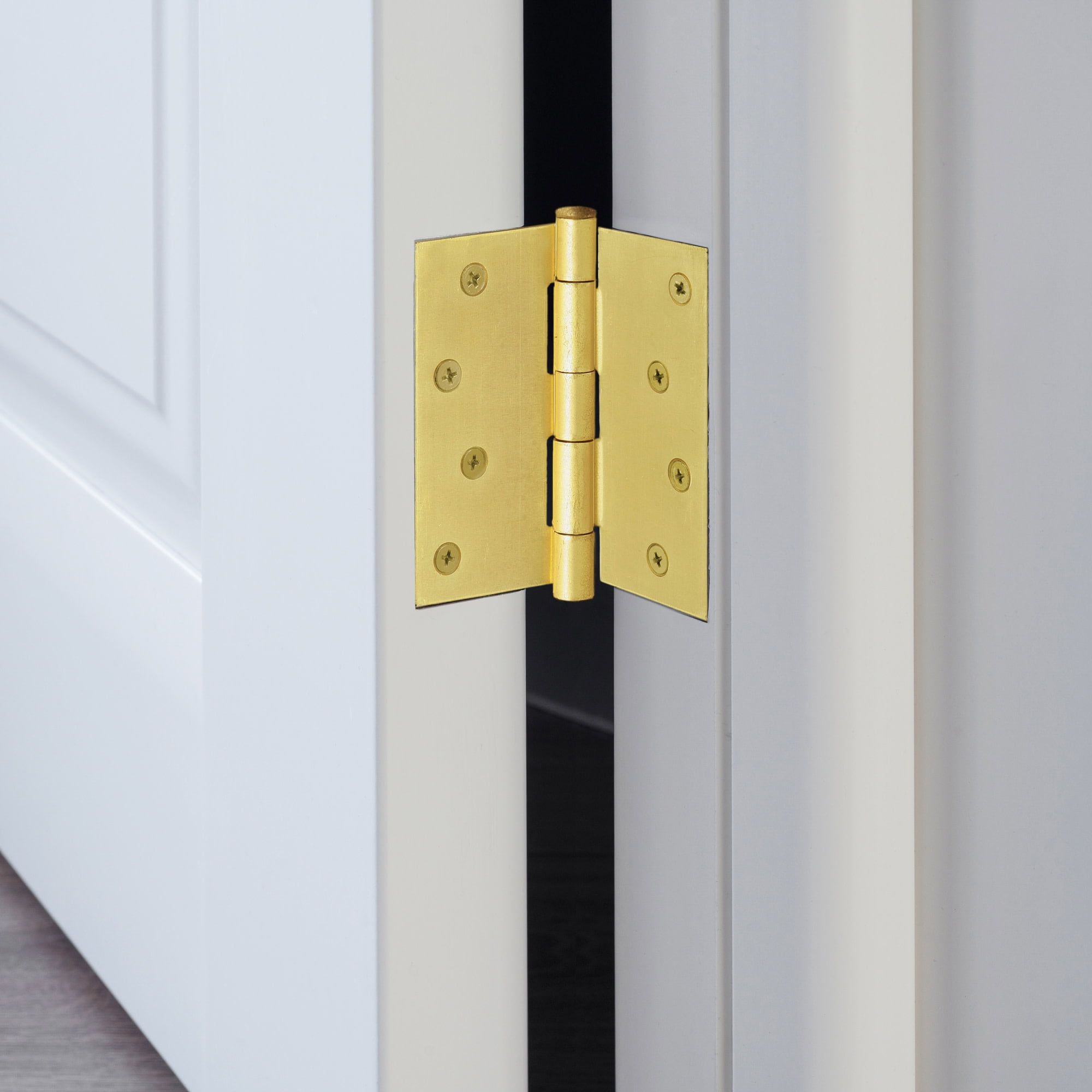 Design House 3-Pack 4" x .125" x 4" Square Butterfly Interior/Exterior Door Hinges, Satin Brass