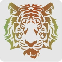 Tiger Stencils Template 11.8x11.8 inch Plastic Tiger Head Drawing Painting Stencils Square Reusable Animal Head Stencils for Painting on Wood, Floor, Wall and Fabric