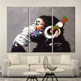 thumbnail image 4 of Banksy Canvas Art, Gorilla Canvas Art, Graffiti Monkey Canvas Art, Abstract Artwork, Street Wall Art, Banksy Monkey Art, Canvas Wall Decor - Natural Framed, 4 of 9