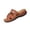 Brown, variant on Sandals for Women Open Toe Slip-On Low Wedge Slides Casual Comfort Walking Sandals for Summer Beach, Brown Size 5.5