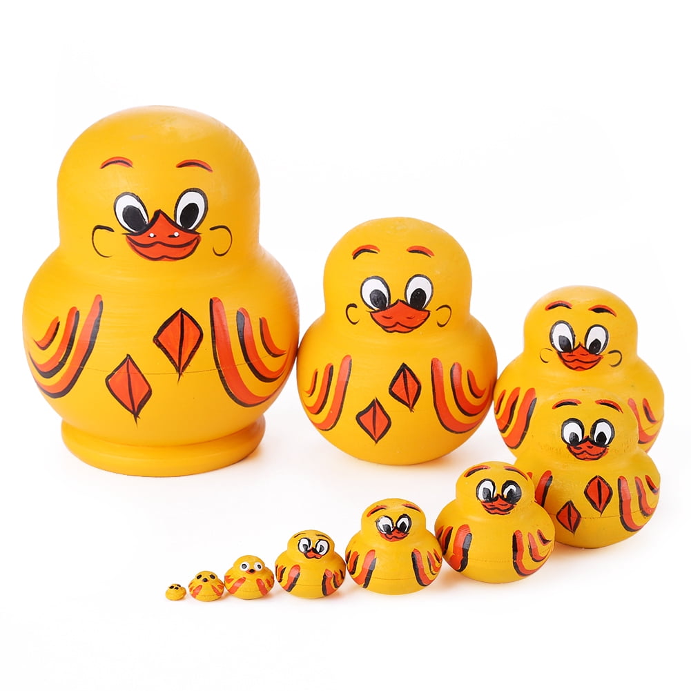 Set De 7 Muñecas Rusas Matryoshka De Madera Con Estampado De Girasol – Juguete Decorativo Y Educativo Para Niños Y Coleccionistas, Altura 16 Cm