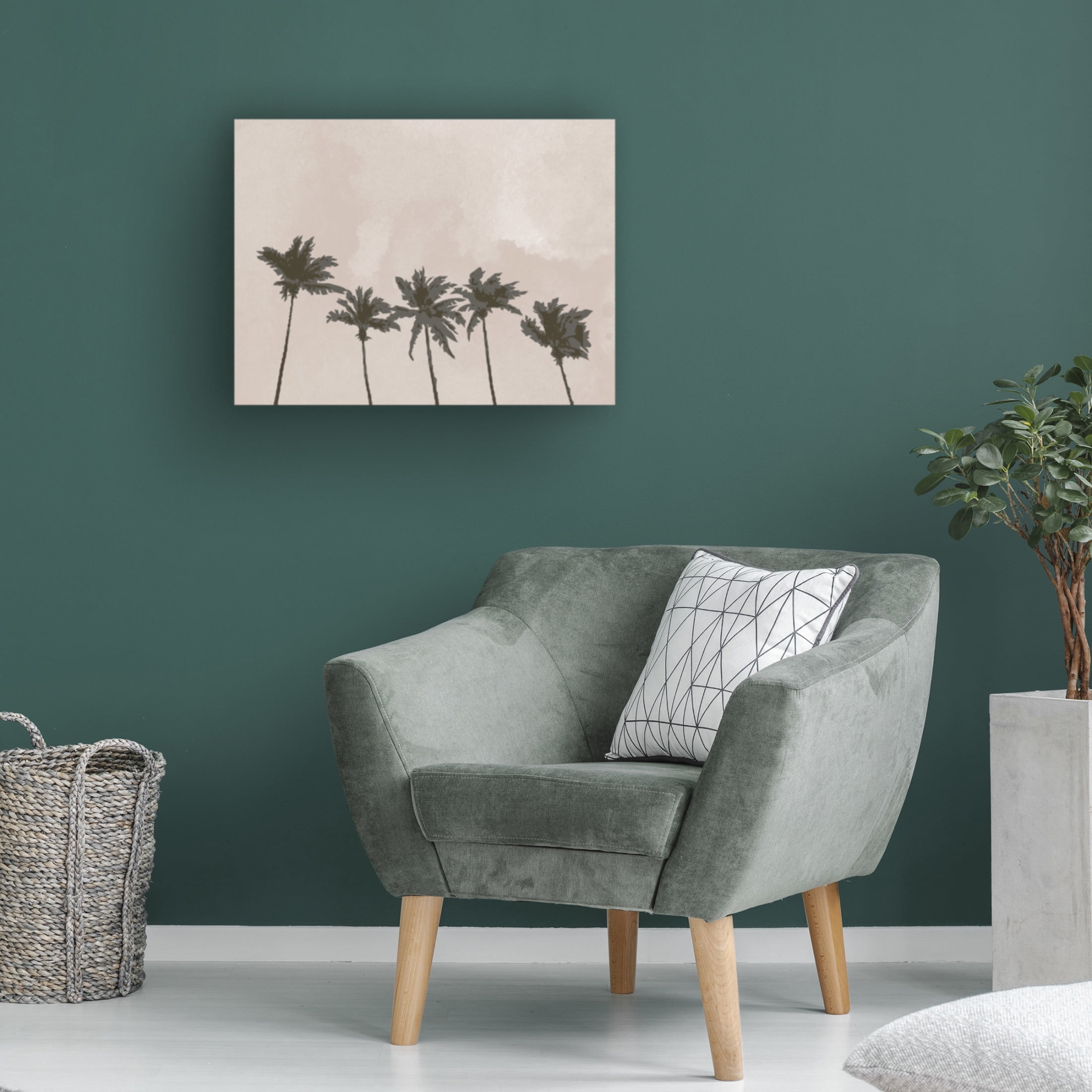 Canvas Wall Art - Pictufy Studio Ii 'Windy Palm Trees' Wall Art for Living Room, Bedroom, or Office Décor by Trademark Fine Art - 47 x 35 Inches