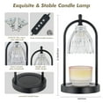 thumbnail image 3 of Candle Warmer Lamp with Timer, 3-Level Dimmable Candle Lamps Vintage Glass Shade, Candle Warmer Light Wax Melt Warmer for Scented Wax, Black Warmer Lamp for Women Home Decor (2 Bulbs Included), 3 of 8