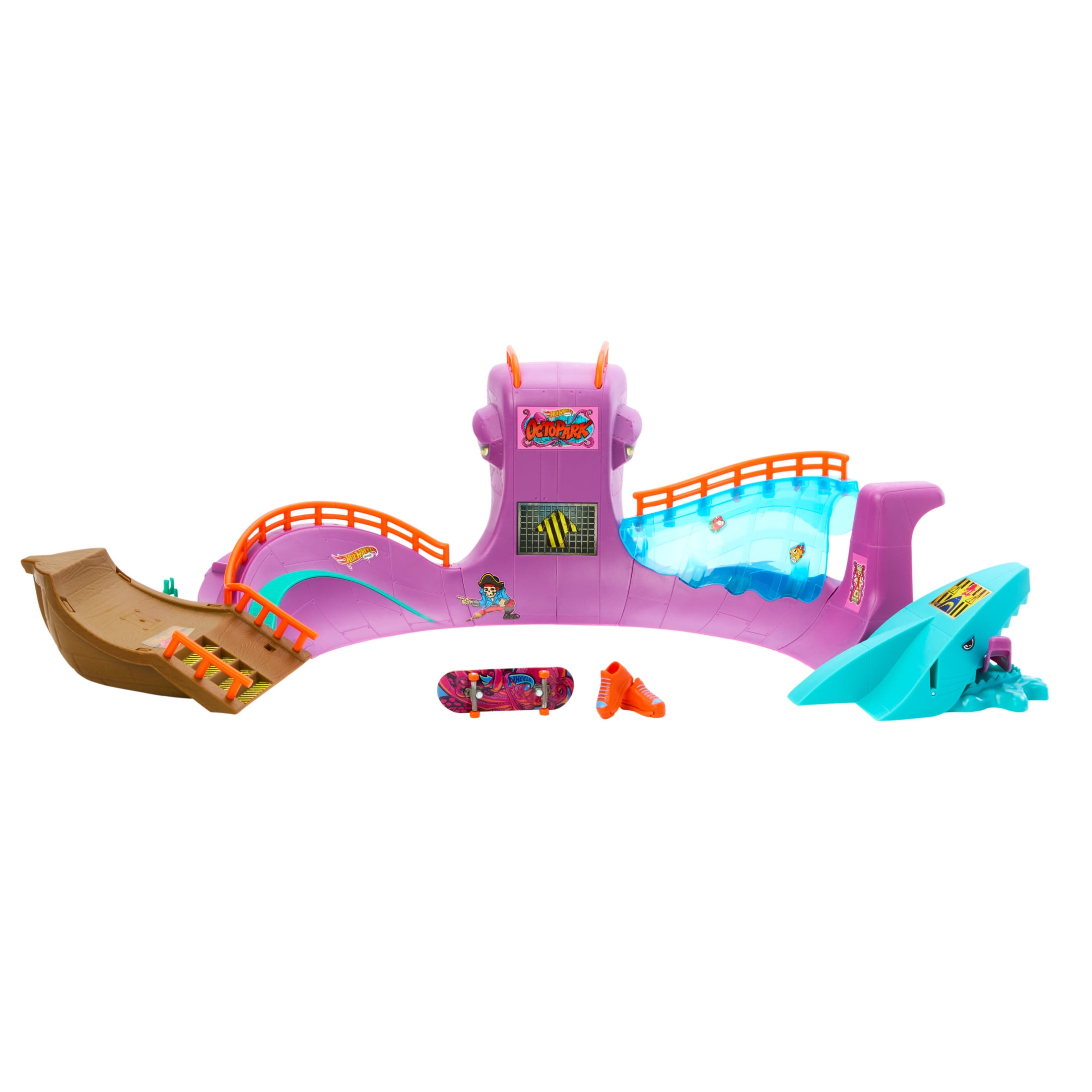Hot Wheels Skate Octopark Playset, with Exclusive Fingerboard and Skate Shoes