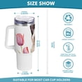 thumbnail image 3 of Cat Flowers Leaves Pink 40 oz Tumbler with Handle Insulated&nbsp;Travel Mug&nbsp;Lid Straw Leak Proof Steel Vacuum Water Bottles Glasses Fits in Car Cup Holder, 3 of 7