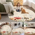 thumbnail image 5 of Mushrooms Round Area Rug 3.3Ft Washable Circle Rugs for Dining Room Table, Spring Floral Farmhouse Botanical Non-Slip Carpet Floor Mats Indoor Outdoor Carpet Runner Aesthetic Home Decor, 5 of 8