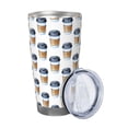 thumbnail image 2 of Susaid Coffee To Go Pattern Print 20oz Car Cup,Insulated Coffee Cup Fully Spill Proof Travel Coffee Mug, Stainless Steel Tumbler for Work Home Outdoor Car-Straw Two-piece Set, 2 of 8