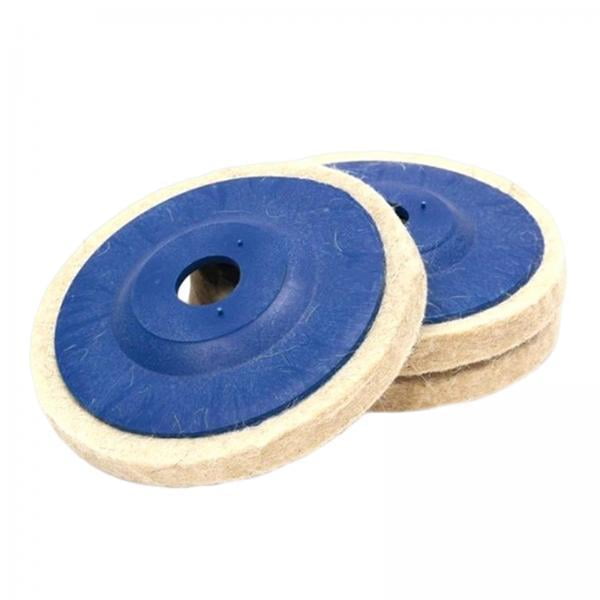 2x3 Uds Rueda Pulidora de Lana de Fieltro Almohadilla de Disco de Pulido con Amoladora de Ángel para Mármol Azul , 3 piezas