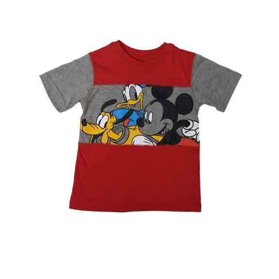 Disney Infant & Toddler Boys Red Mickey Mouse & Donald Duck T-Shirt Shirt 2T