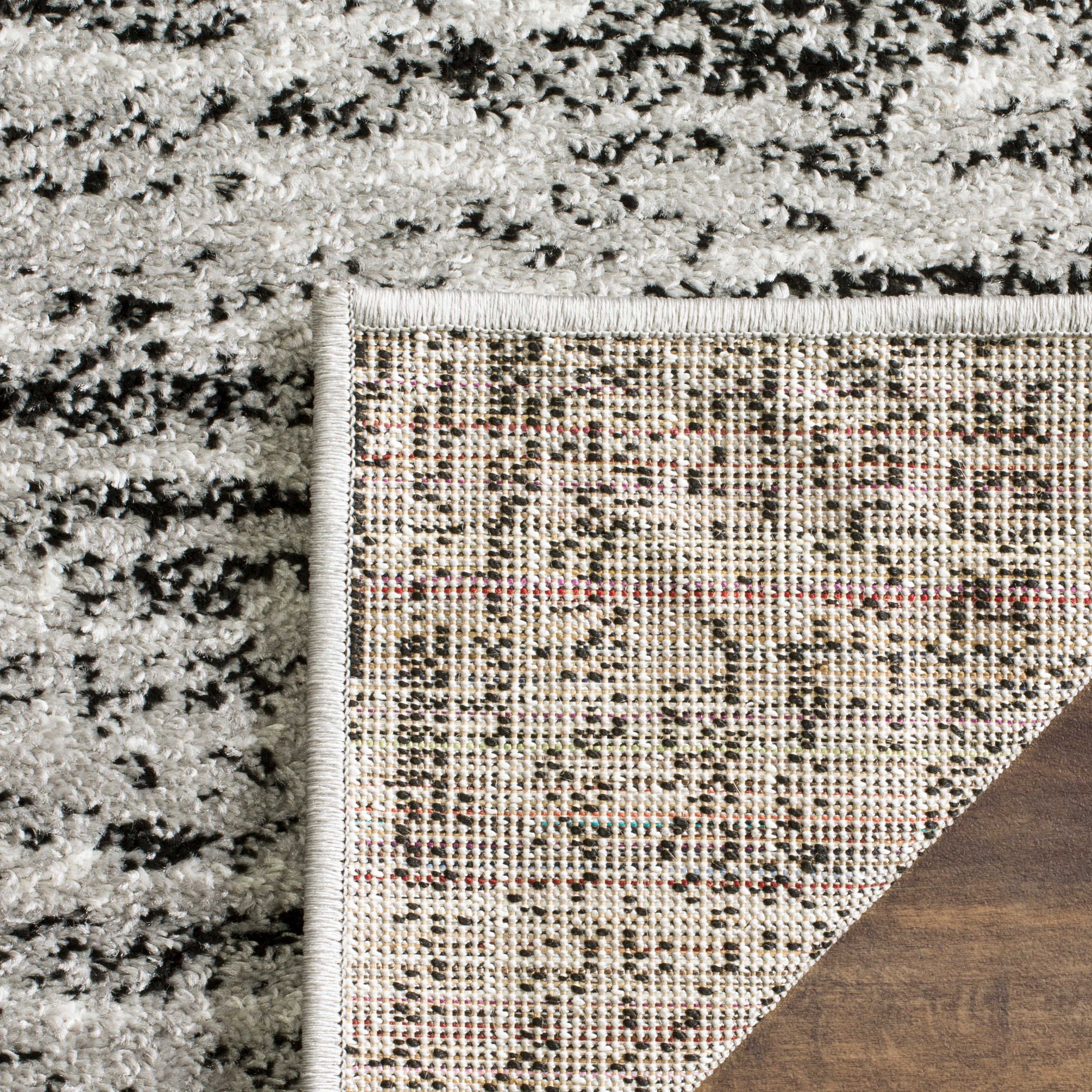 SAFAVIEH Adirondack Linnette Abstract Area Rug, Black/Silver, 4' x 4' Square