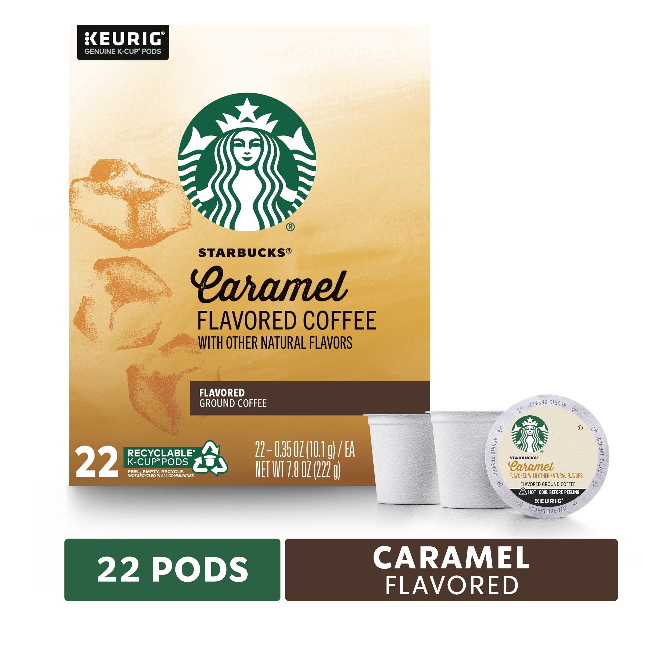 Starbucks Caramel Flavored Medium Roast Single Cup Coffee for Keurig