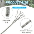 thumbnail image 2 of Uxcell 100 Ft Wire Rope 304 Stainless Steel Cable 3/32inch(1.5mm) Vinyl Coated, Transparent, 2 of 7