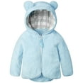 thumbnail image 2 of CAICJ98 Baby Toddler Boys Girls Fleece Jacket with Hood Zip Up Cute Bear Coats for Newborn Boys Girls Fuzzy Winter Jacket with Ear (Sky Blue,12-18 Months), 2 of 6