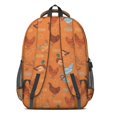 thumbnail image 3 of Rooster and Farm Orange Pattern Cute School Backpack Bag with Padded Back and Adjustable Shoulder Straps 16.9 X 12.6 X 5.9 Inches, 3 of 5