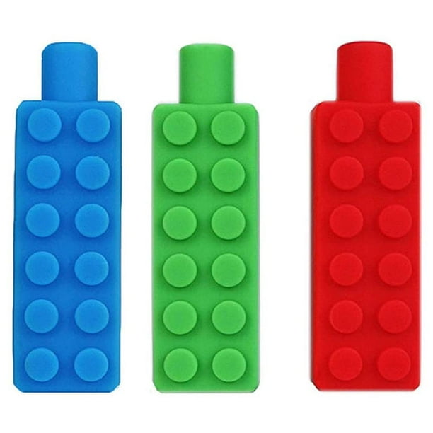 3 uds. De adornos para lápices de silicona, juguete sensorial para niños para autismo, ansiedad, mordedor, bolígrafo para masticar