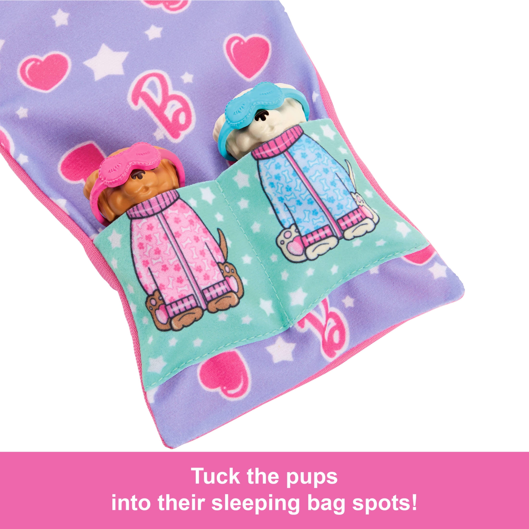 Barbie Doll & Puppy Slumber Party Playset with 2 Toy Dog Figures & 10+ Accessories, Color-Change