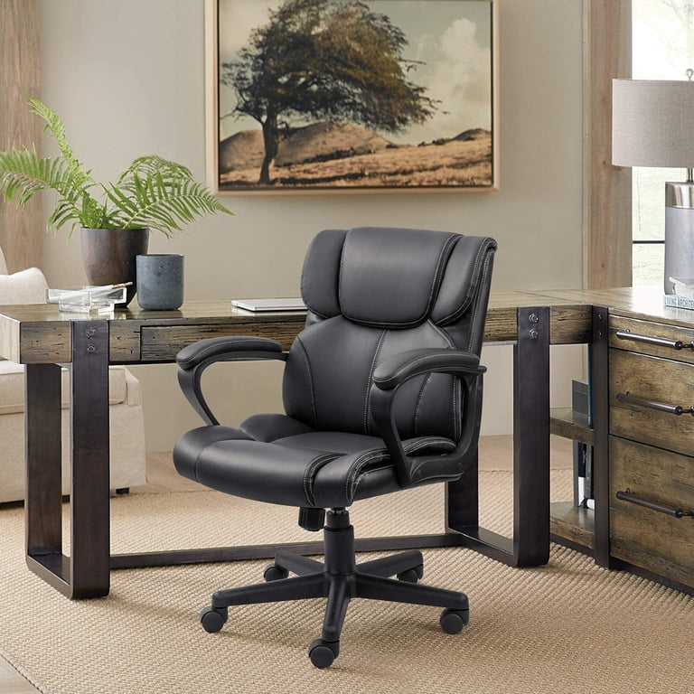 Lacoo Mid-Back Ergonomic Executive Office Chair, Black photo 2