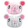 thumbnail image 1 of 2 Pieces Cute Kids Shower Cap, Funny Cartoon Bath Hat,Boys or Girls Waterproof Shower Bath Caps (Gray Mouse + Pink Pig), 1 of 5