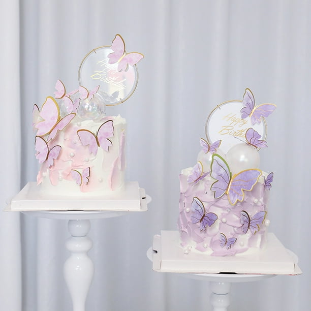 1 Set Cake Toppers Handmade Exquisite Paper Butterfly Cake Topper Ornament  for Birthday Cake Decoration 