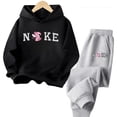 thumbnail image 3 of Conjunto de sudadera con capucha de punto para niños y niñas, sudaderas casuales de manga larga, tops, mono informal para niños de 2 a 13 años, 3 of 5