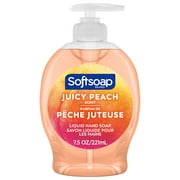 Softsoap Juicy Peach Liquid Hand Soap, Kitchen and Bathroom Hand Soap, Rich Fruity Scent, 7.5 fl oz