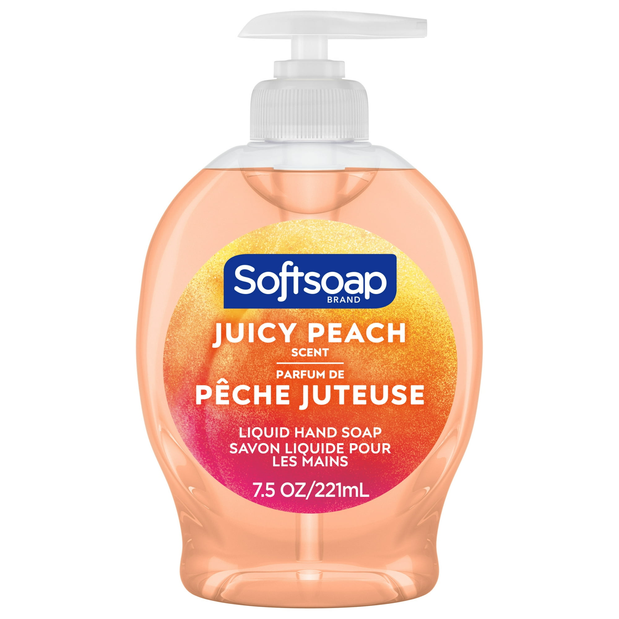 Softsoap Liquid Hand Soap, Kitchen and Bathroom Hand Soap, Juicy Peach, 7.5 Fluid Ounce Bottle