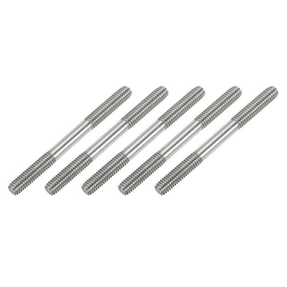 5Pack M6x60mm 304 Stainless Steel Double End Threaded Stud Screw Bolt for House Maintenance