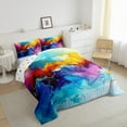 thumbnail image 3 of jejeloiu Marble Liquid Gradient Queen Comforter Set,Colorful Ombre Effects Bedding Sets,Abstract Watercolor Bedding Comforter Set For Girls Boys,Super Cozy Room Decor Reversible,3 Pieces, 3 of 8