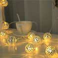 thumbnail image 4 of Disco Ball String Lights, 20 LED Mirrored Mosaic Ball, 9.8ft Silver Reflective Fairy String Lights, 1 Pack For Dance Party Birthday Wedding Holiday Home Indoor Outdoor Decoration, 4 of 4