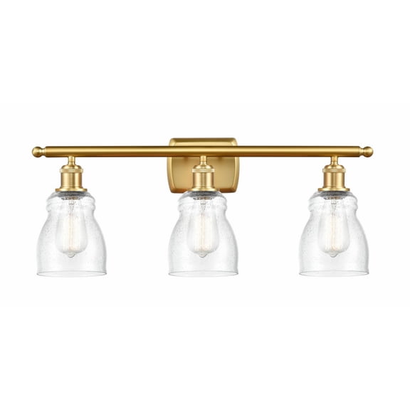 516-3W-SG-G394 Innovations Lighting Ellery - 3 Light Bath Vanity In Nautiical Style-9 Inches Tall and 26 Inches Wide-Satin Gold Finish-Seedy Glass