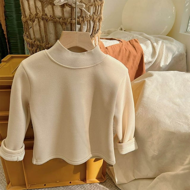 Chemise de Base à Col Roulé Uni pour Filles, Garçons et Tout-Petits (1 Tout-Petit-10 Ans)